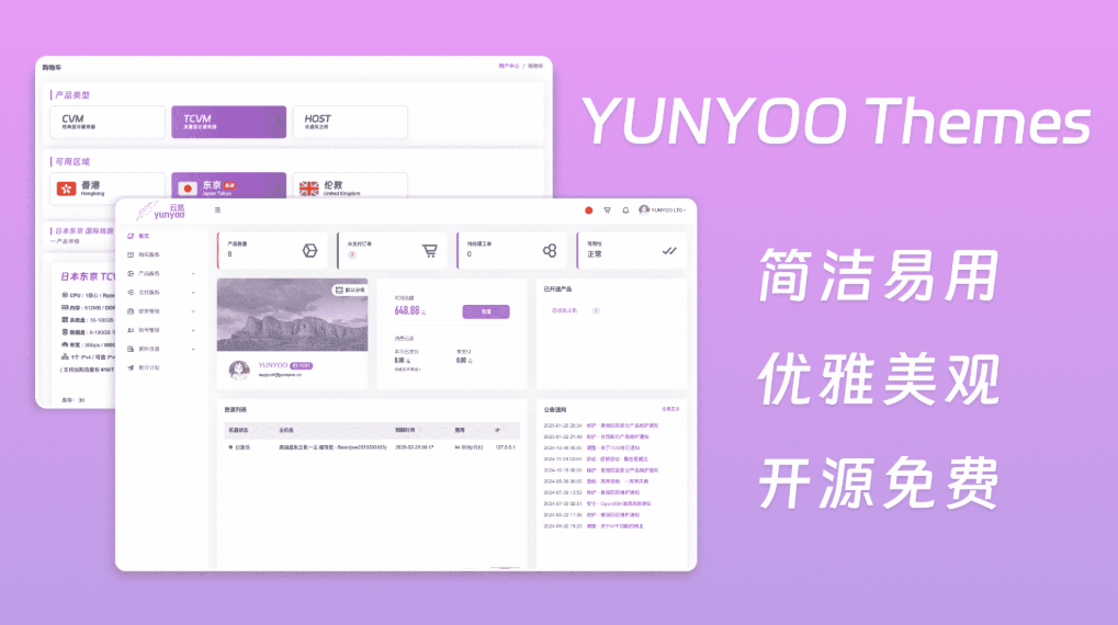 魔方财务系统 YUNYOO财务系统 新秀魔方收银系统 购物车+会员中心模板